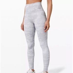 Lululemon Wunder Under 28” white/gray camo leggings